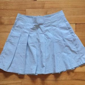 Pleated blue mini skirt